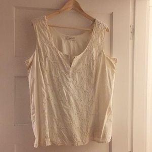 Eyelet overlay Coldwater Creek top, size 18